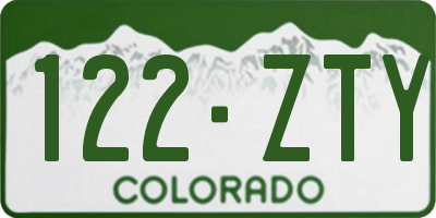 CO license plate 122ZTY