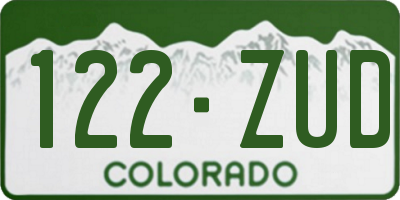 CO license plate 122ZUD
