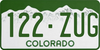 CO license plate 122ZUG