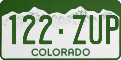 CO license plate 122ZUP