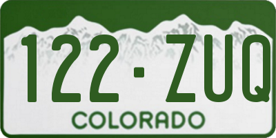 CO license plate 122ZUQ