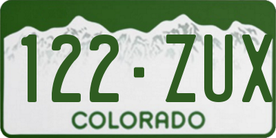 CO license plate 122ZUX