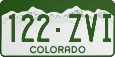 CO license plate 122ZVI