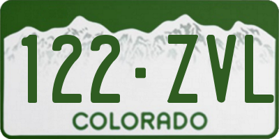 CO license plate 122ZVL