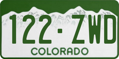 CO license plate 122ZWD