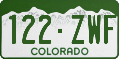 CO license plate 122ZWF