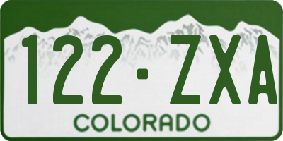CO license plate 122ZXA