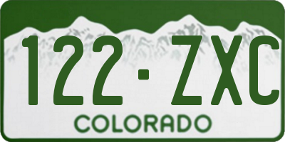 CO license plate 122ZXC