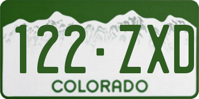 CO license plate 122ZXD