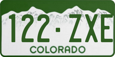 CO license plate 122ZXE