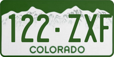 CO license plate 122ZXF