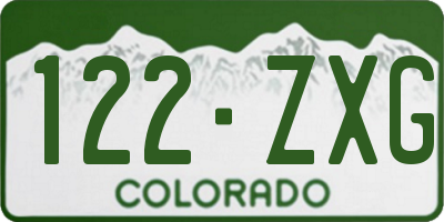 CO license plate 122ZXG