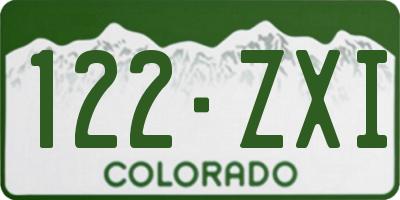 CO license plate 122ZXI