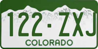 CO license plate 122ZXJ