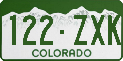 CO license plate 122ZXK