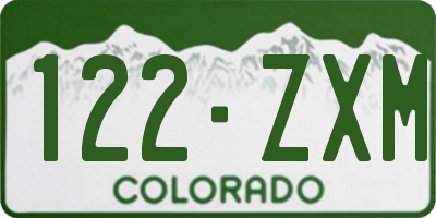 CO license plate 122ZXM