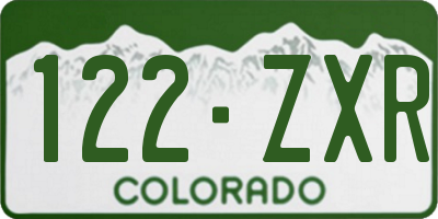 CO license plate 122ZXR