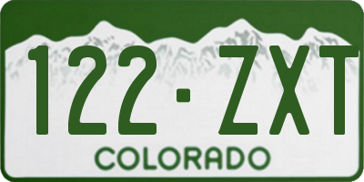 CO license plate 122ZXT