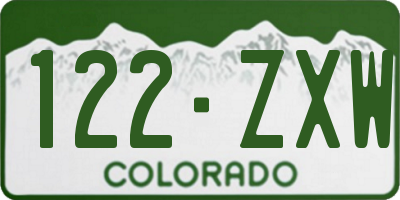 CO license plate 122ZXW