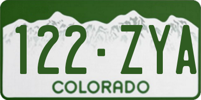 CO license plate 122ZYA