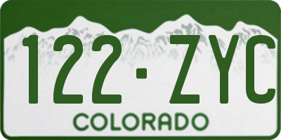 CO license plate 122ZYC
