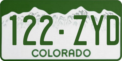 CO license plate 122ZYD