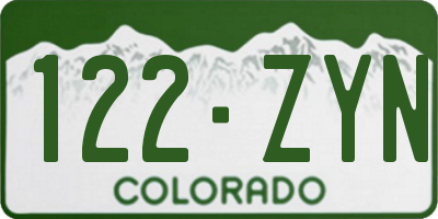 CO license plate 122ZYN