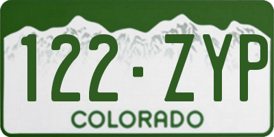 CO license plate 122ZYP