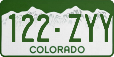 CO license plate 122ZYY