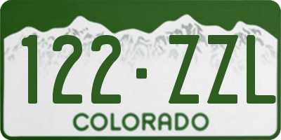 CO license plate 122ZZL