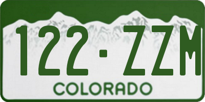 CO license plate 122ZZM