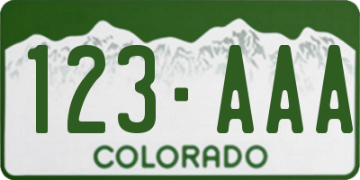 CO license plate 123AAA