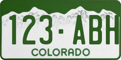 CO license plate 123ABH
