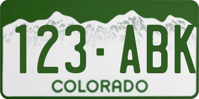 CO license plate 123ABK