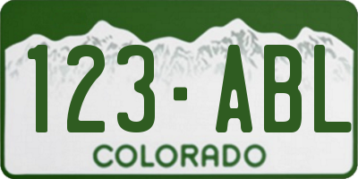 CO license plate 123ABL