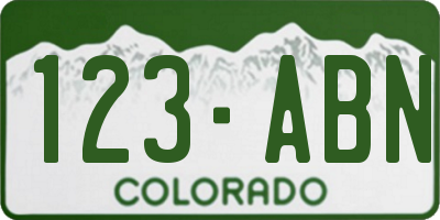 CO license plate 123ABN