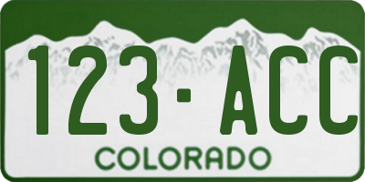CO license plate 123ACC