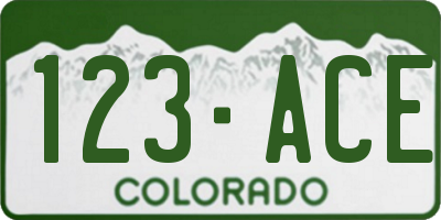 CO license plate 123ACE