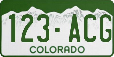 CO license plate 123ACG