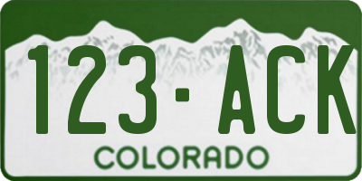 CO license plate 123ACK