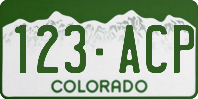 CO license plate 123ACP