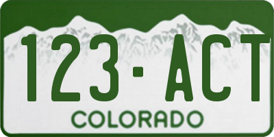 CO license plate 123ACT