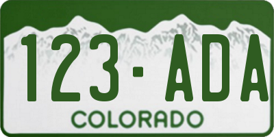 CO license plate 123ADA