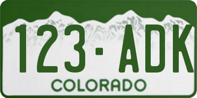 CO license plate 123ADK