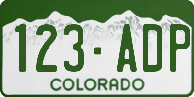 CO license plate 123ADP