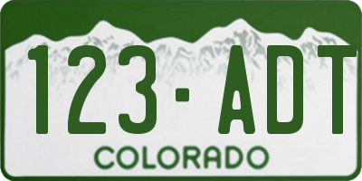 CO license plate 123ADT