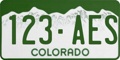 CO license plate 123AES