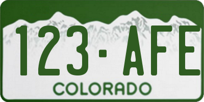CO license plate 123AFE