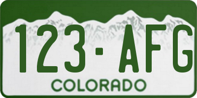 CO license plate 123AFG