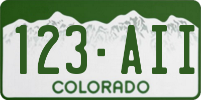 CO license plate 123AII